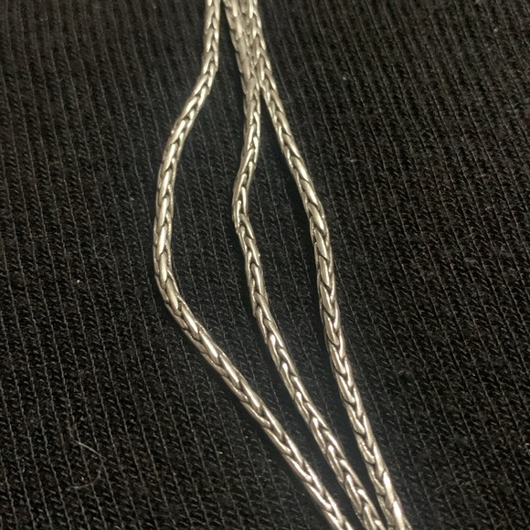 Brighton Ophelia Silver Heart Triple Chain necklace double sided - Picture 4 of 9